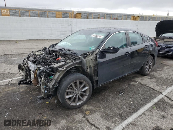 2020 Honda Civic Sedan EX-L with VIN 19XFC1F73LE214780, listed as a Copart auction lot 51252205 with Not Provided miles and Salvage Title. Bid and sale history available at carsss.com. Image 1.