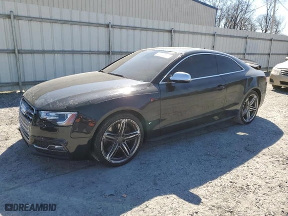 2014 Audi S5 Premium Plus with VIN WAUCGAFRXEA055980, listed as a Copart auction lot 47233615 with 0 miles and Salvage Title. Bid and sale history available at carsss.com. Image 1.