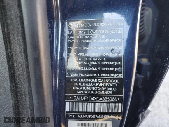2012 Land Rover Range Rover HSE Lux z VIN SALMF1D4XCA385366, wystawiony jako Copart lot #42615385 z przebiegiem 162 028 mil mil oraz Czysty tytuł • Clean title. Historia ofert i sprzedaży dostępna na DreamBid. Obrazek 13.