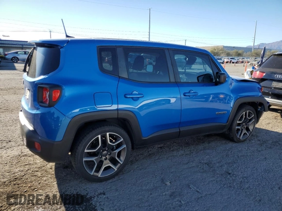 2020 Jeep Renegade Jeepster z VIN ZACNJAAB4LPL94302, wystawiony jako Copart lot #50396095 z przebiegiem 60 929 mil mil oraz Szkoda całkowita • Salvage title. Historia ofert i sprzedaży dostępna na DreamBid. Obrazek 3.
