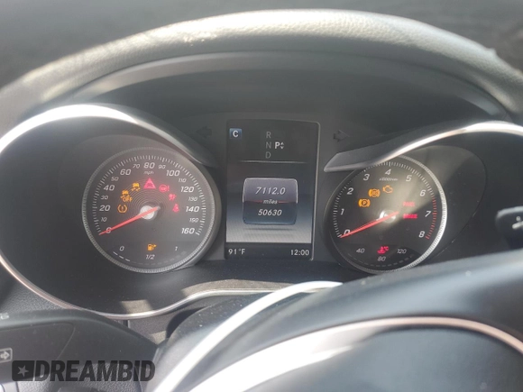 2017 Mercedes-Benz C 300 with VIN 55SWF4KB2HU220007, listed as a Copart auction lot 60615465 with 50,630 mi miles and Salvage title. Bid and sale history available at DreamBid. Image 9.