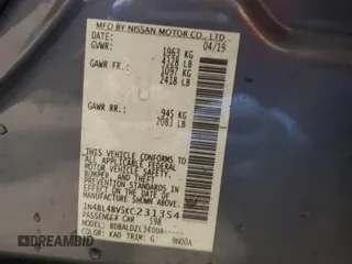 2019 Nissan Altima 2.5 S with VIN 1N4BL4BV5KC231354, listed as a Copart auction lot 48875705 with 83,882 mi miles and Salvage Title. Bid and sale history available at carsss.com. Image 12.
