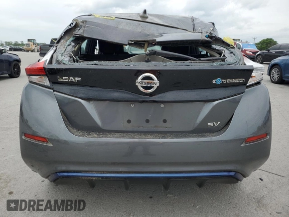 2018 Nissan LEAF SV with VIN 1N4AZ1CP9JC308525, listed as a Copart auction lot 54156725 with 4,596 mi miles and Salvage title. Bid and sale history available at DreamBid. Image 6.