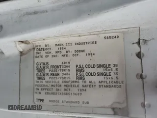 1995 Dodge Cargo with VIN 2B6HB21X2SK519609, listed as a Copart auction lot 76075104 with 108,397 mi miles and Salvage Title. Bid and sale history available at carsss.com. Image 13.