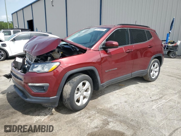 2021 Jeep Compass Latitude with VIN 3C4NJCBB1MT505377, listed as a Copart auction lot 59746895 with 44,217 mi miles and Non repairable. Bid and sale history available at DreamBid. Image 1.