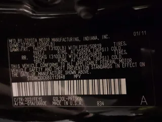 2011 Toyota Sienna SE with VIN 5TDXK3DC6BS112848, listed as a IAAI auction lot 41506859 with 298,533 mi miles. Bid and sale history available at carsss.com. Image 9.