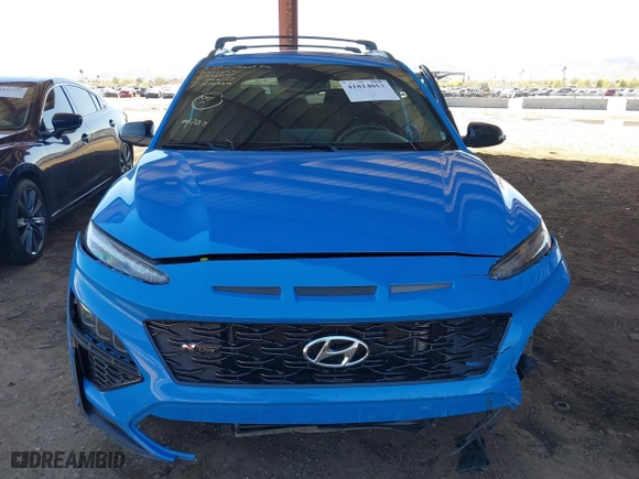 2022 Hyundai Kona N Line with VIN KM8K33A36NU824980, listed as a IAAI auction lot 41814053 with 1 mi miles. Bid and sale history available at carsss.com. Image 12.