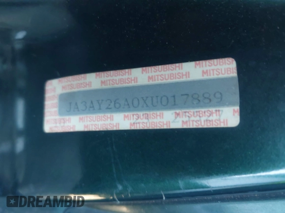 1999 Mitsubishi Mirage DE z VIN JA3AY26A0XU017889, wystawiony jako IAAI lot #40457172 z przebiegiem Nie podano mil oraz . Historia ofert i sprzedaży dostępna na DreamBid. Obrazek 9.
