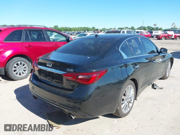 2018 Infiniti Q50 Luxe with VIN JN1EV7AP1JM351430, listed as a IAAI auction lot 42209857 with 119,531 mi miles and . Bid and sale history available at carsss.com. Image 4.