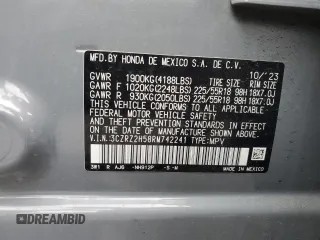 2024 Honda HR-V Sport with VIN 3CZRZ2H58RM742241, listed as a Copart auction lot 57434785 with 9,300 mi miles and Salvage title. Bid and sale history available at DreamBid. Image 13.