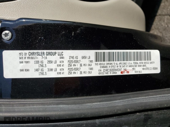 2014 Chrysler Town & Country Touring z VIN 2C4RC1BG9ER445347, wystawiony jako Copart lot #54272315 z przebiegiem 143 863 mil mil oraz Szkoda całkowita • Salvage title. Historia ofert i sprzedaży dostępna na DreamBid. Obrazek 13.