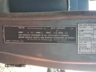 1985 Volkswagen Golf с VIN WVWCA015XFK011539, выставлен на аукционе Copart как лот 46625955 с пробегом 170 583 миль миль и Чистый • Clean title. История ставок и продаж доступна на DreamBid. Изображение 12.