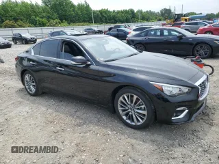 2023 Infiniti Q50 Luxe with VIN JN1EV7BR0PM543687, listed as a Copart auction lot 56933645 with 17,186 mi miles and Salvage title. Bid and sale history available at DreamBid. Image 4.