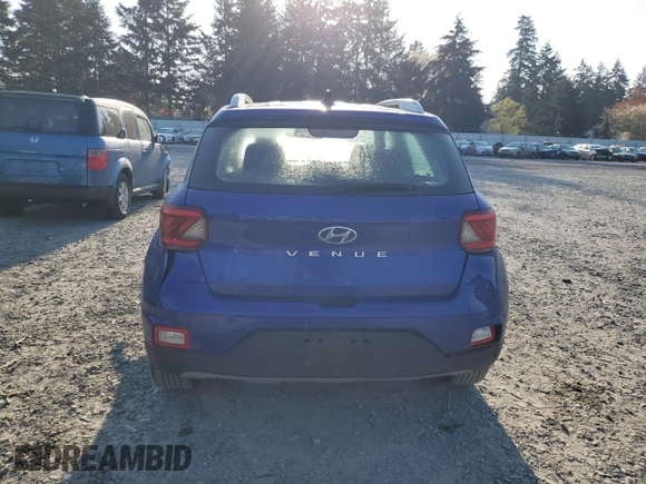 2020 Hyundai Venue SEL with VIN KMHRC8A30LU018500, listed as a Copart auction lot 54141175 with 42,945 mi miles and Salvage Title. Bid and sale history available at carsss.com. Image 6.