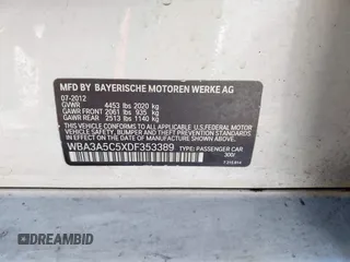 2013 BMW 3 Series 328i with VIN WBA3A5C5XDF353389, listed as a IAAI auction lot 41625851 with 153,522 mi miles. Bid and sale history available at carsss.com. Image 9.