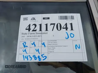 2001 Mercedes-Benz E 320 z VIN WDBJF65J71B245423, wystawiony jako IAAI lot #42117041 z przebiegiem 143 885 mil mil oraz . Historia ofert i sprzedaży dostępna na DreamBid. Obrazek 18.