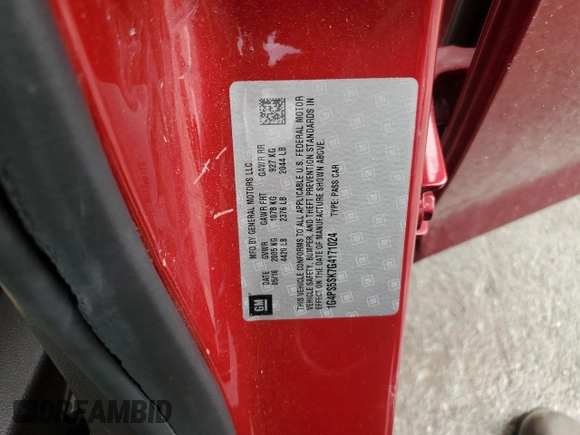 2016 Buick Verano Group with VIN 1G4PS5SK7G4171024, listed as a Copart auction lot 59598475 with 69,053 mi miles and Salvage title. Bid and sale history available at DreamBid. Image 12.