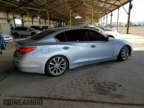 2017 Infiniti Q50 Sport with VIN JN1EV7APXHM733062, listed as a Copart auction lot 54574055 with 105,808 mi miles and Salvage title. Bid and sale history available at DreamBid. Image 3.