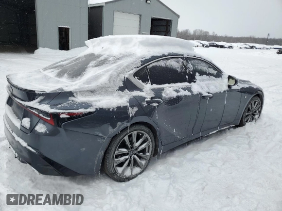 2021 Lexus IS with VIN JTHG81F24M5046606, listed as a Copart auction lot 43003795 with 95,641 mi miles and Salvage Title. Bid and sale history available at carsss.com. Image 3.
