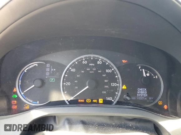 2012 Lexus CT 200h with VIN JTHKD5BH8C2116437, listed as a Copart auction lot 57914565 with 110,327 mi miles and Salvage title. Bid and sale history available at DreamBid. Image 9.