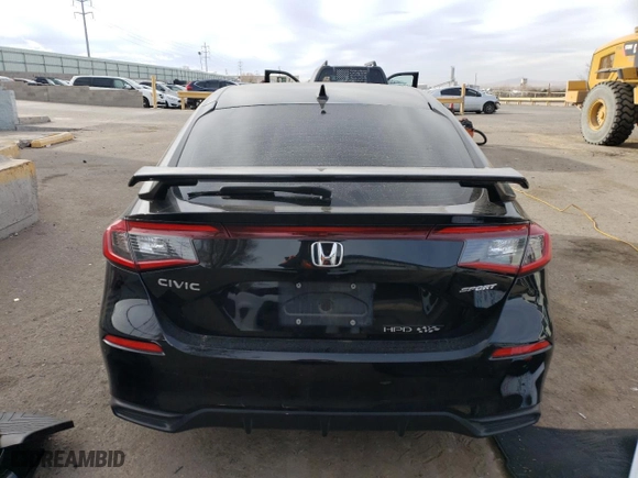 2023 Honda Civic Hatchback Sport with VIN 19XFL2H81PE010089, listed as a Copart auction lot 45362345 with 0 mi miles and Salvage Title. Bid and sale history available at carsss.com. Image 6.