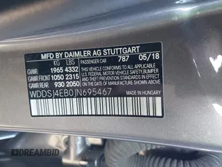 2018 Mercedes-Benz CLA 250 with VIN WDDSJ4EB0JN695467, listed as a IAAI auction lot 42024593 with 59,622 mi miles and . Bid and sale history available at DreamBid. Image 9.