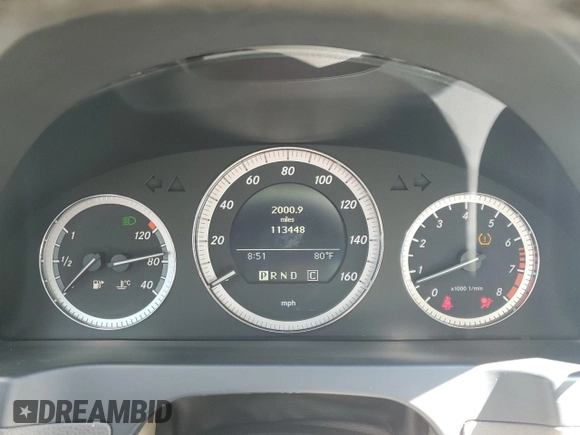 2009 Mercedes-Benz C 300 Sport with VIN WDDGF54X59R043359, listed as a Copart auction lot 61818785 with 113,448 mi miles and Salvage title. Bid and sale history available at DreamBid. Image 9.