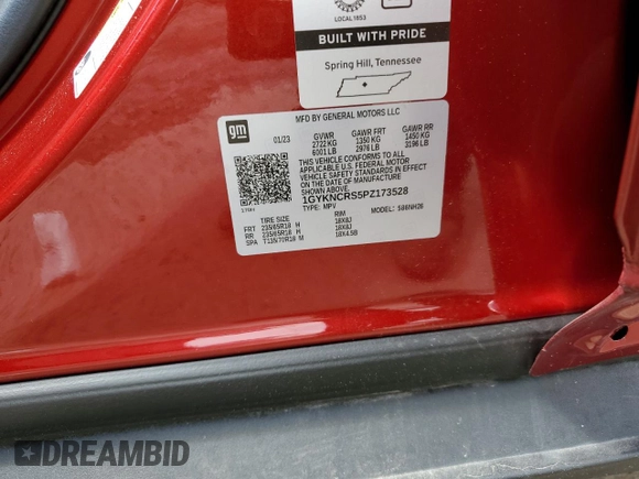 2023 Cadillac XT5 FWD Premium Luxury z VIN 1GYKNCRS5PZ173528, wystawiony jako Copart lot #55805605 z przebiegiem 7 789 mil mil oraz Szkoda całkowita • Salvage title. Historia ofert i sprzedaży dostępna na DreamBid. Obrazek 13.
