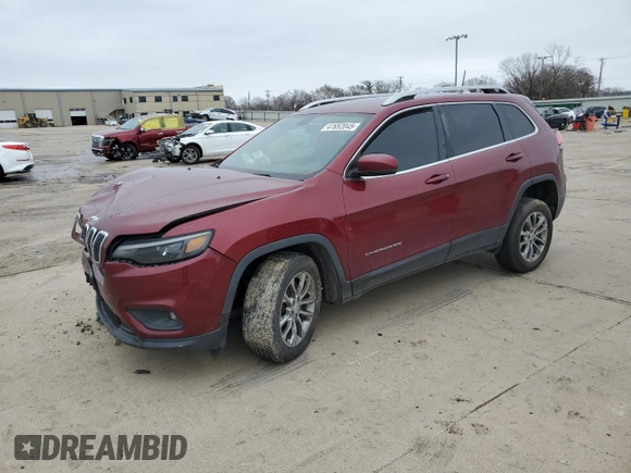 2019 Jeep Cherokee Latitude Plus with VIN 1C4PJLLB5KD110581, listed as a Copart auction lot 47652045 with 80,902 mi miles and Salvage Title. Bid and sale history available at DreamBid. Image 1.