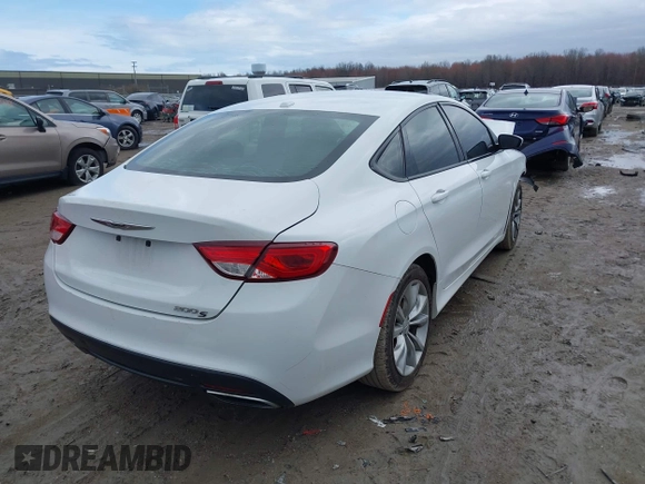 2015 Chrysler 200 S with VIN 1C3CCCBB9FN754311, listed as a IAAI auction lot 41920993 with 104,944 mi miles. Bid and sale history available at carsss.com. Image 4.