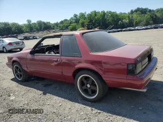 1990 Ford Mustang with VIN 1FACP40E5LF223413, listed as a Copart auction lot 62114315 with Not provided miles and Salvage title. Bid and sale history available at DreamBid. Image 2.