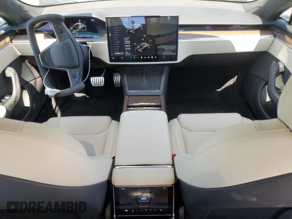 2022 Tesla Model S with VIN 5YJSA1E58NF463934, listed as a Copart auction lot 52435155 with 18,954 mi miles and Salvage Title. Bid and sale history available at DreamBid. Image 8.