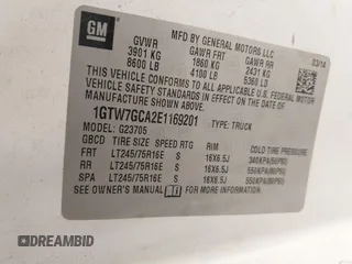 2014 GMC Savana Cargo Van with VIN 1GTW7GCA2E1169201, listed as a IAAI auction lot 41648525 with 462,975 mi miles. Bid and sale history available at carsss.com. Image 9.