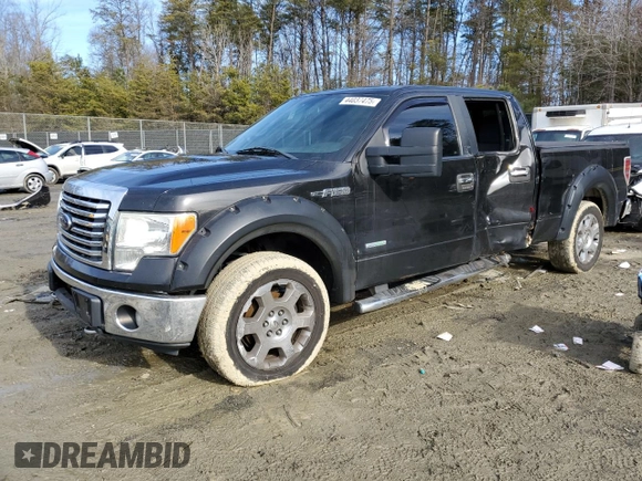 2012 Ford F-150 XL with VIN 1FTFW1ET2CKE11636, listed as a Copart auction lot 44037475 with 125,803 mi miles and Salvage Title. Bid and sale history available at carsss.com. Image 1.