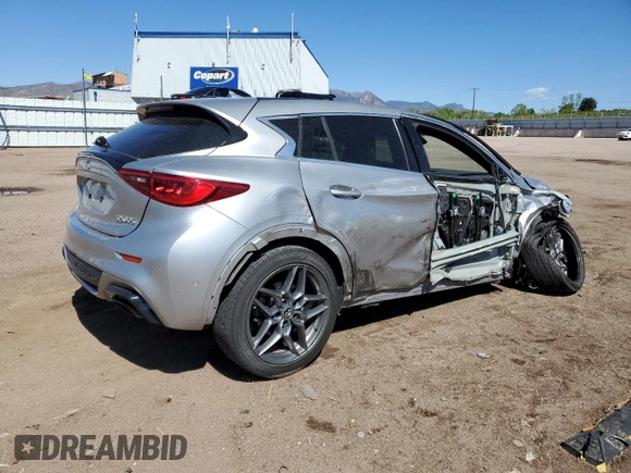 2017 Infiniti QX30 Sport with VIN SJKCH5CP4HA019827, listed as a Copart auction lot 57506415 with Not provided miles and Salvage title. Bid and sale history available at DreamBid. Image 3.