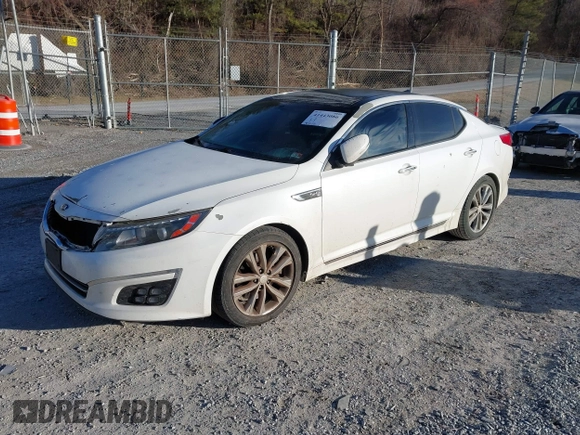 2015 Kia Optima SX Turbo with VIN 5XXGR4A65FG380362, listed as a IAAI auction lot 41443086 with 184,052 mi miles. Bid and sale history available at carsss.com. Image 2.