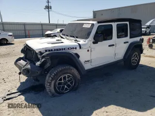 2024 Jeep Wrangler Rubicon z VIN 1C4PJXFG2RW266901, wystawiony jako Copart lot #53381385 z przebiegiem 3 908 mil mil oraz Szkoda całkowita • Salvage title. Historia ofert i sprzedaży dostępna na DreamBid. Obrazek 1.