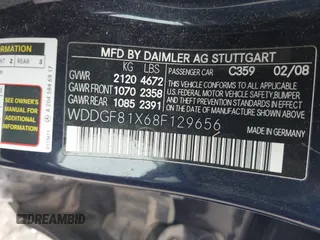 2008 Mercedes-Benz C 300 Sport with VIN WDDGF81X68F129656, listed as a IAAI auction lot 42528727 with 212,517 mi miles and . Bid and sale history available at DreamBid. Image 9.