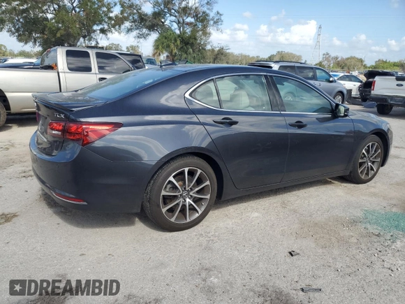 2016 Acura TLX Advance with VIN 19UUB2F7XGA007989, listed as a Copart auction lot 76636264 with 56,490 mi miles and Salvage title. Bid and sale history available at DreamBid. Image 3.
