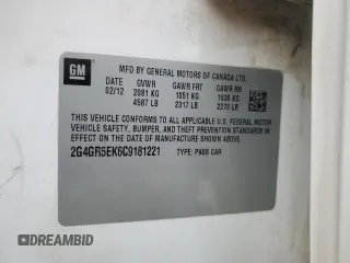 2012 Buick Regal with VIN 2G4GR5EK6C9181221, listed as a Copart auction lot 43464495 with 167,761 mi miles and Salvage Title. Bid and sale history available at carsss.com. Image 14.