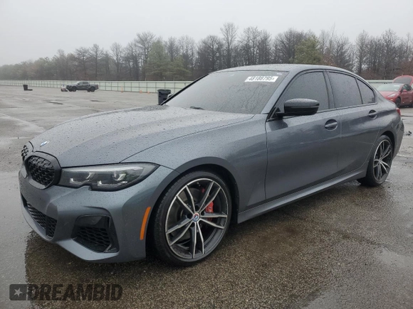 2022 BMW 3 Series M340i xDrive with VIN 3MW5U9J00N8C25719, listed as a Copart auction lot 48188795 with 21,969 mi miles and Salvage Title. Bid and sale history available at carsss.com. Image 1.