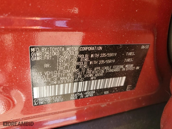 2023 Toyota RAV4 Prime XSE with VIN JTMFB3FV7PD148142, listed as a Copart auction lot 49693905 with 11,345 mi miles and Salvage Title. Bid and sale history available at carsss.com. Image 13.