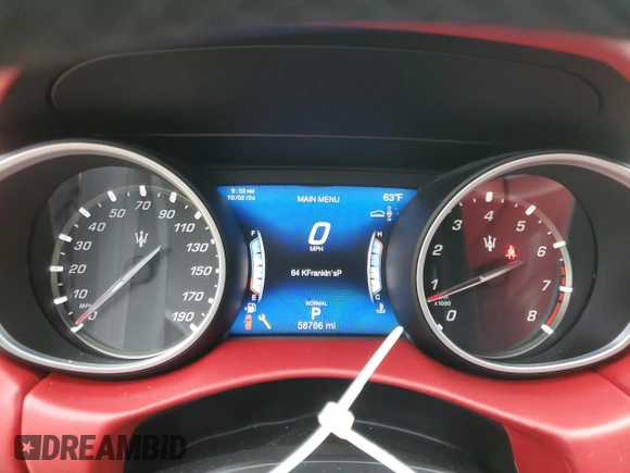 2019 Maserati Levante с VIN ZN661XUA0KX329647, выставлен на аукционе Copart как лот 73786574 с пробегом 58 766 миль миль и Списание • Salvage title. История ставок и продаж доступна на DreamBid. Изображение 9.