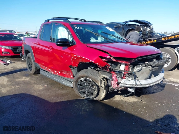 2021 Honda Ridgeline Sport with VIN 5FPYK3F10MB001758, listed as a IAAI auction lot 41397629 with 46,572 mi miles. Bid and sale history available at carsss.com. Image 1.