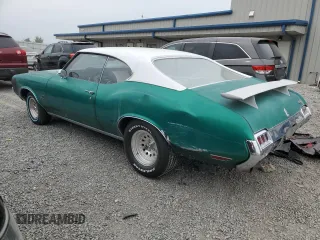 1972 Oldsmobile Cutlass with VIN 3G87H2M101964, listed as a Copart auction lot 70458154 with 25,469 mi miles and Salvage Title. Bid and sale history available at DreamBid. Image 2.