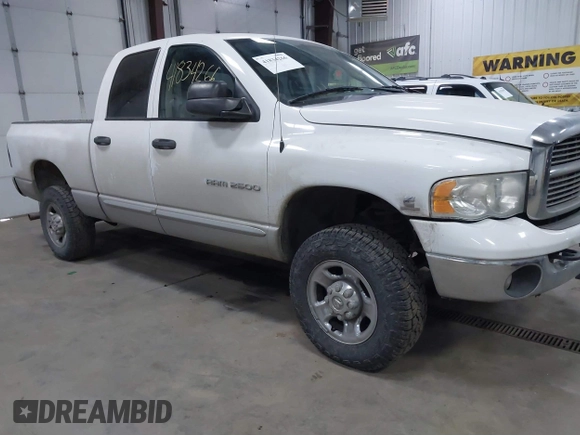 2005 Dodge 2500 SLT with VIN 3D7KS28C05G754988, listed as a IAAI auction lot 41834266 with 163,614 mi miles. Bid and sale history available at carsss.com. Image 1.