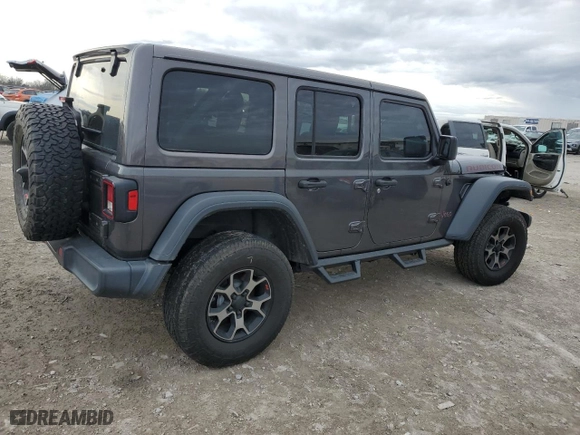 2019 Jeep Wrangler Unlimited Rubicon with VIN 1C4HJXFN0KW545613, listed as a Copart auction lot 42807785 with 64,510 mi miles and Salvage Title. Bid and sale history available at carsss.com. Image 3.