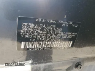 2022 Subaru WRX z VIN JF1VBAB60N8009450, wystawiony jako Copart lot #84662414 z przebiegiem 63 158 mil mil oraz Szkody całkowita. Historia ofert i sprzedaży dostępna na DreamBid. Obrazek 12.