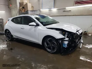 2020 Hyundai Veloster Turbo with VIN KMHTH6AB8LU028470, listed as a Copart auction lot 49421485 with 33,519 mi miles and Salvage Title. Bid and sale history available at carsss.com. Image 4.