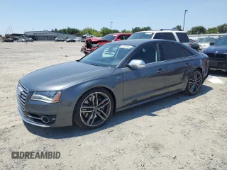 2013 Audi S8 with VIN WAUD2AFD7DN027777, listed as a Copart auction lot 62482694 with 128,383 mi miles and Salvage Title. Bid and sale history available at carsss.com. Image 1.